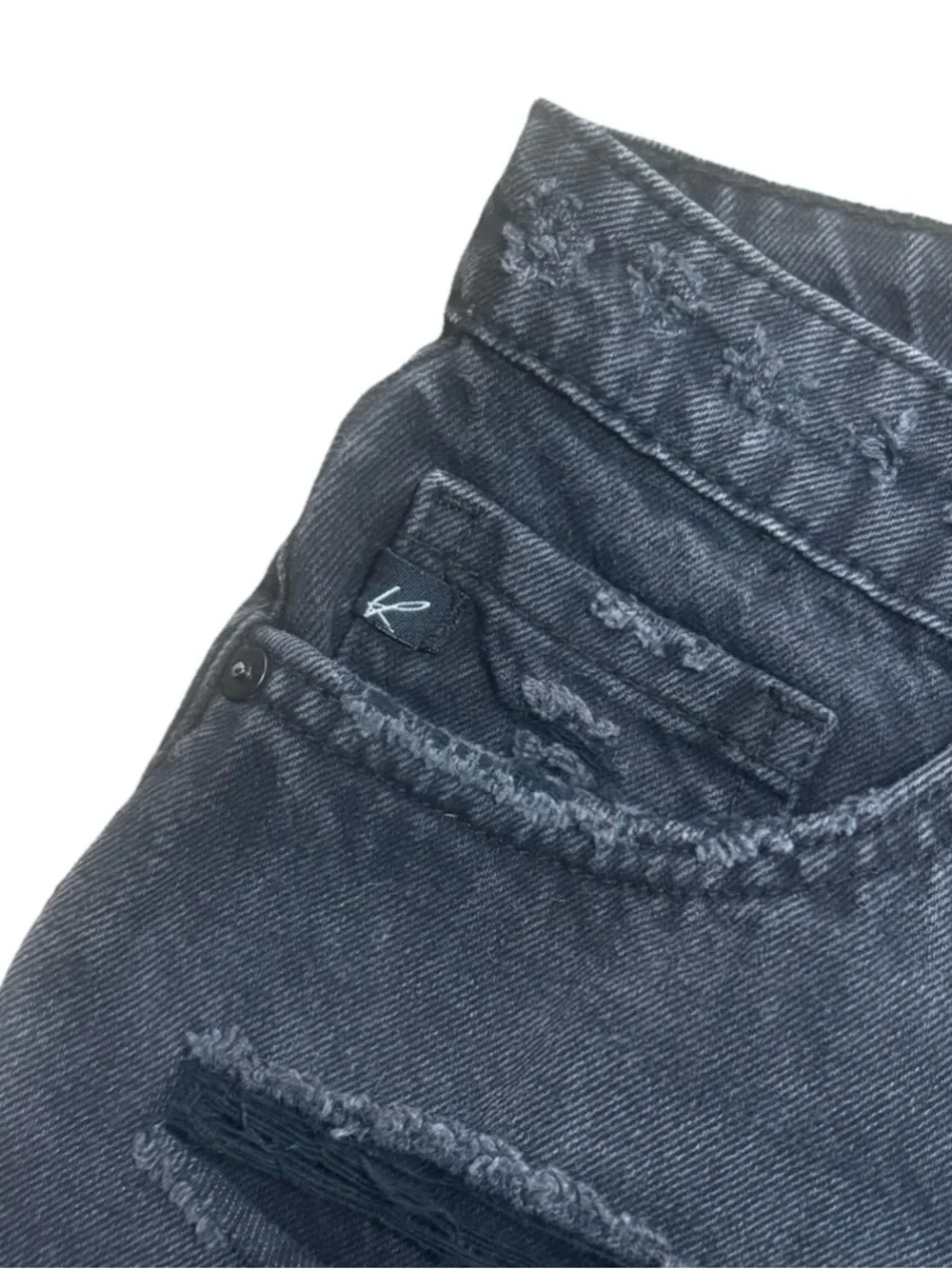 KanCan Women’s Black Denim Cutoff Shorts Size 29 High Rise Button Fly Festival